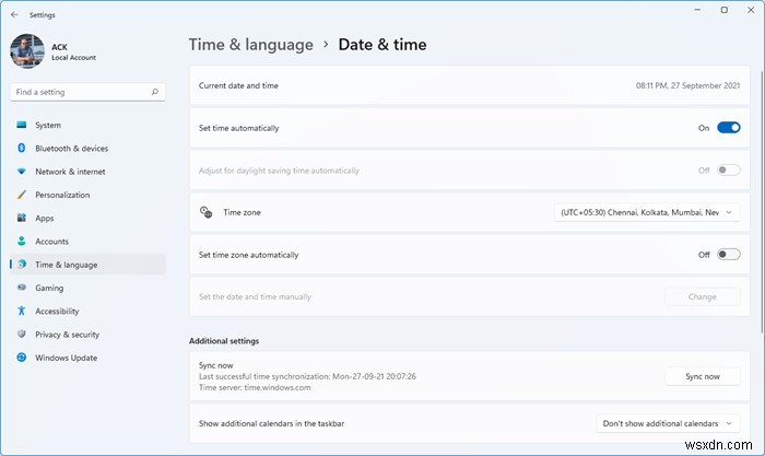 วิธีเปลี่ยนหรือซิงค์เวลาใน Windows 11 