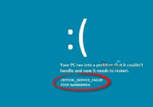 แก้ไข CRITICAL SERVICE FAILED Blue Screen บน Windows 11 
