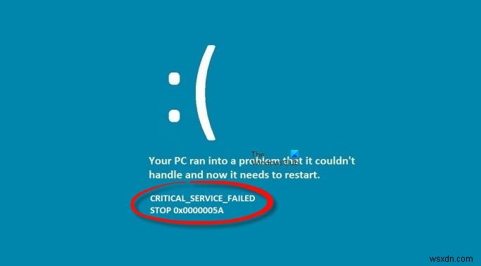 แก้ไข CRITICAL SERVICE FAILED Blue Screen บน Windows 11 