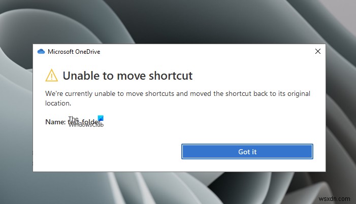 แก้ไขข้อผิดพลาด OneDrive ไม่สามารถย้ายทางลัด 