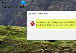 ไม่สามารถดำเนินการโค้ดได้เนื่องจากไม่พบ CONCRT140.dll 