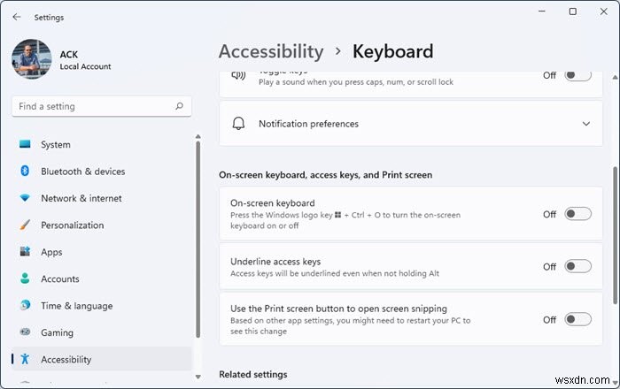 แป้นพิมพ์บนหน้าจอปรากฏขึ้นเมื่อเข้าสู่ระบบหรือเริ่มต้นระบบใน Windows 11/10 