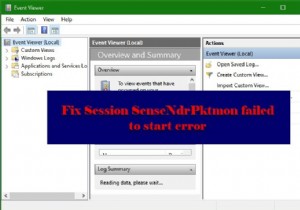 เซสชัน SenseNdrPktmon ไม่สามารถเริ่มได้ ทำให้ Windows ล็อค 