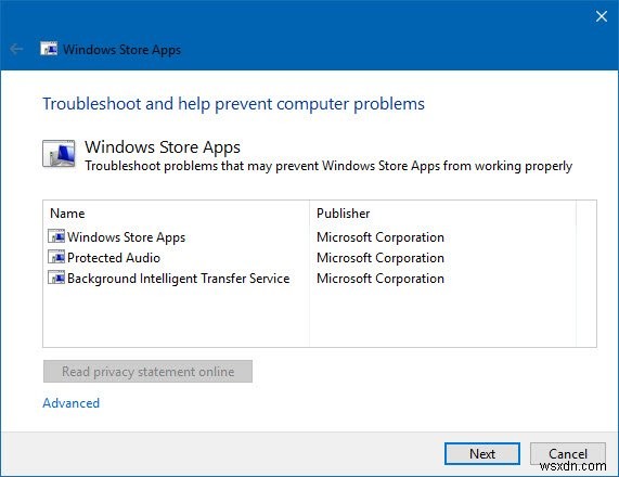 ตัวแก้ไขปัญหาแอพ Windows Store สำหรับ Windows 11/10 