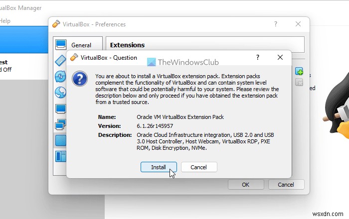 VirtualBox ไม่สามารถเชื่อมต่ออุปกรณ์ USB กับเครื่องเสมือน 