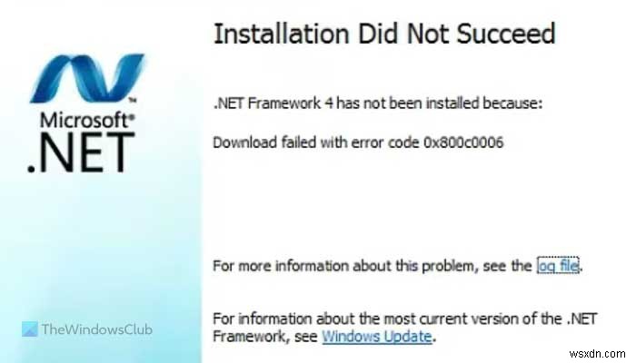 แก้ไขข้อผิดพลาด .NET Framework 0x800c0006 บน Windows 11/10 