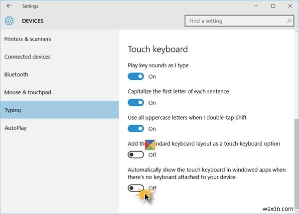 แสดงแป้นพิมพ์ Touch โดยอัตโนมัติเมื่อไม่ได้ต่อแป้นพิมพ์ใน Windows 11/10 