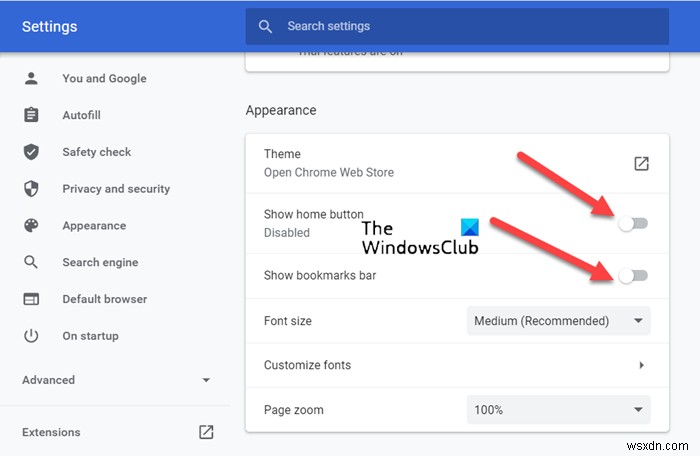 Chrome Top Toolbar หายไปใน Windows 11/10 