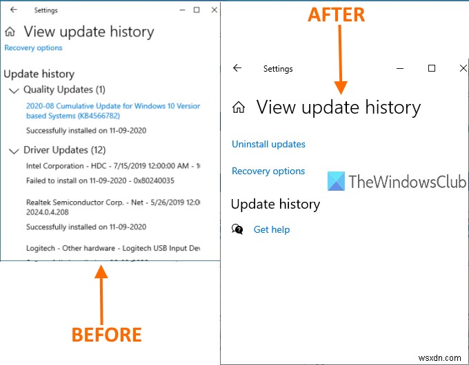 วิธีล้างประวัติการอัปเดต Windows ใน Windows 11/10 