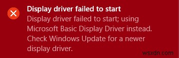ไดรเวอร์จอแสดงผลไม่สามารถเริ่มทำงานใน Windows 11/10 – หน้าจอสีดำปรากฏขึ้น 