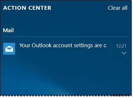 การตั้งค่าบัญชี Outlook ของคุณล้าสมัยในแอปจดหมายหรือปฏิทิน 