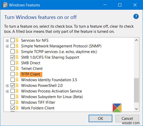 เปิดหรือปิดคุณลักษณะของ Windows; จัดการคุณสมบัติเสริมของ Windows ใน Windows 11/10 