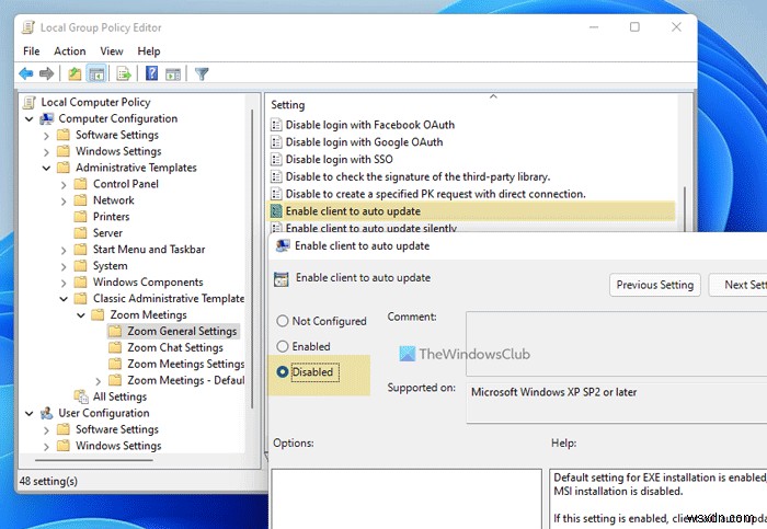 วิธีเปิดหรือปิดการอัพเดทอัตโนมัติของ Zoom โดยใช้ Group Policy และ Registry 