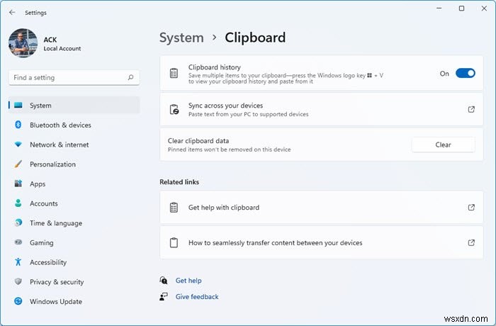 วิธีใช้ฟีเจอร์ประวัติคลิปบอร์ดบนคลาวด์ใน Windows 11/10 