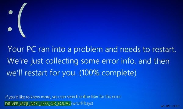 DRIVER_IRQL_NOT_LESS_OR_EQUAL, 0x000000D1, ข้อผิดพลาดในการหยุดทำงานบน Windows 11/10 