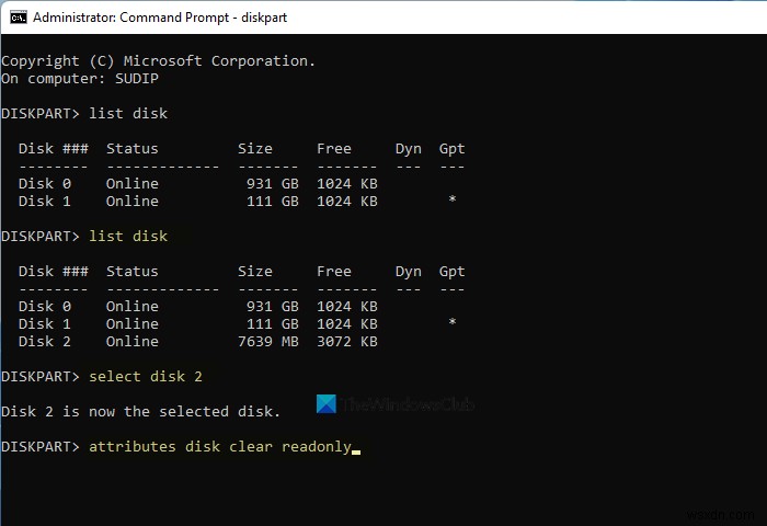 วิธีฟอร์แมตไดรฟ์ปากกา USB ที่ป้องกันการเขียนใน Windows 11/10 