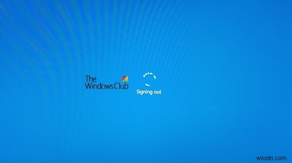 Windows ค้างอยู่ที่หน้าจอออกจากระบบโดยมีวงกลมหมุนสีน้ำเงิน 