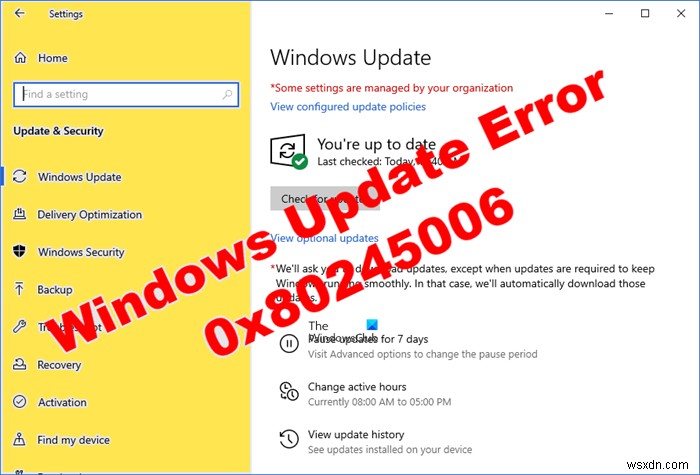 แก้ไขข้อผิดพลาด Windows Update 0x8024506 