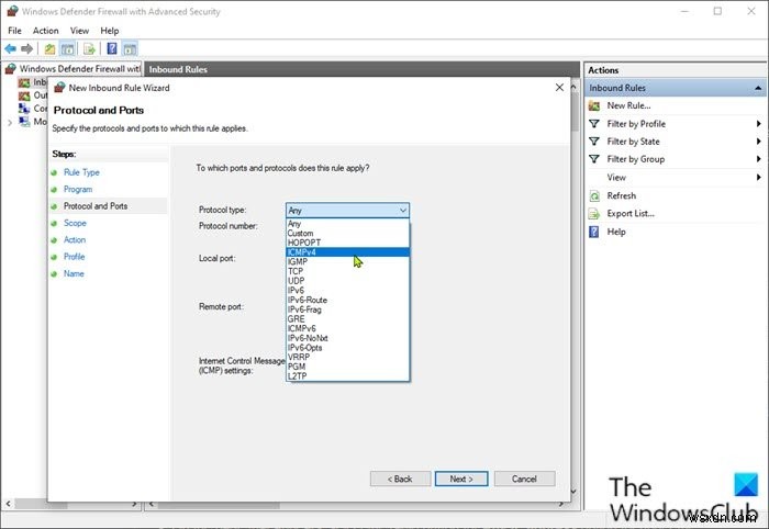 วิธีอนุญาต Ping (คำขอ ICMP Echo) ผ่าน Windows Firewall 