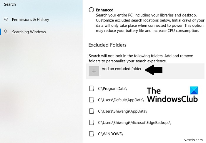 วิธีซ่อนไฟล์และโฟลเดอร์จากผลการค้นหาใน Windows 11/10 