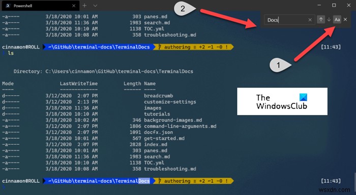 วิธีใช้ฟังก์ชันค้นหาใน Windows Terminal 