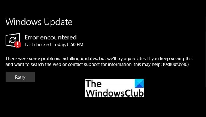 วิธีแก้ไขข้อผิดพลาด Windows Update 0x800f0990 