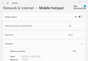วิธีปิดใช้งานหรือเปิดใช้งาน Mobile Hotspot ใน Windows 11/10 