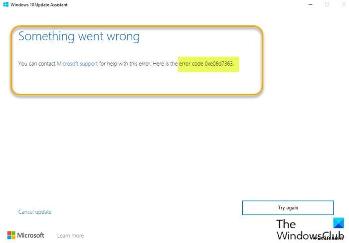 แก้ไขรหัสข้อผิดพลาดการอัปเกรด Windows 0xe06d7363 