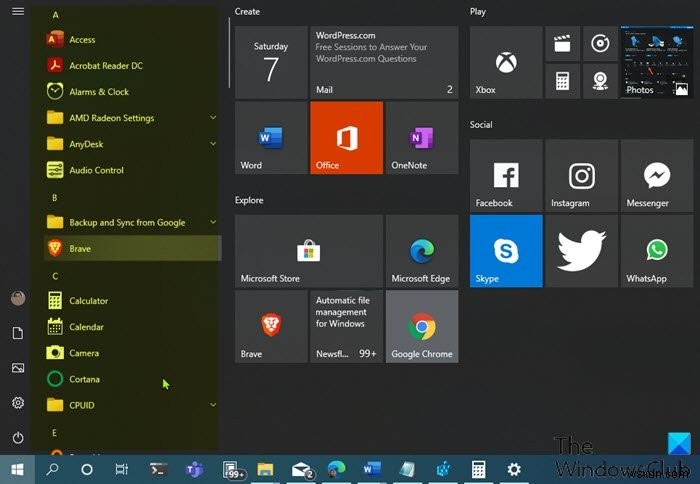 วิธีเพิ่มหรือลบรายการในแอปทั้งหมดบนเมนูเริ่มใน Windows 11/10 