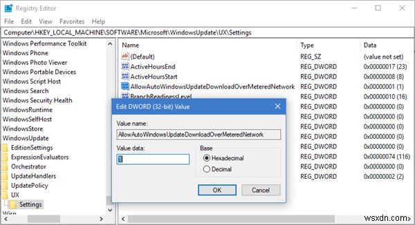 อนุญาตให้ดาวน์โหลด Windows Updates โดยอัตโนมัติผ่าน Metered Connections 