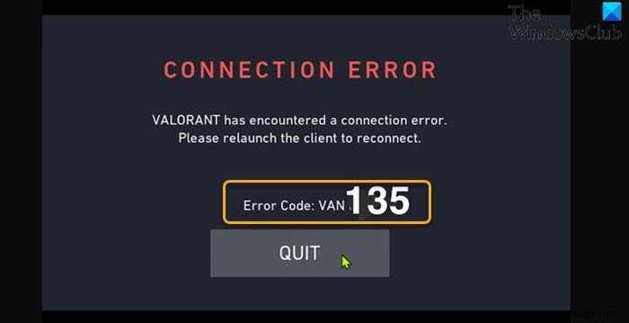 แก้ไข VALORANT Connection Error codes VAN 135, 68, 81 บน Windows 11/10 