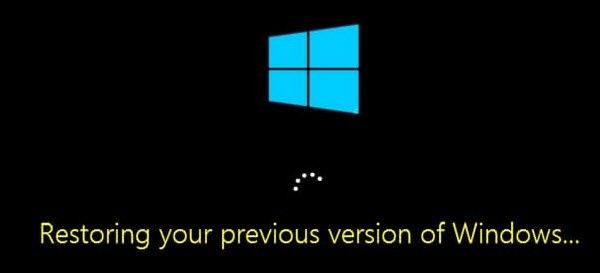 การกู้คืน Windows เวอร์ชันก่อนหน้าของคุณ – การย้อนกลับค้างหรืออยู่ใน Loop 