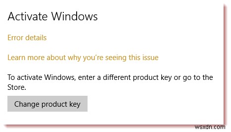 ไม่สามารถเปิดใช้งาน Windows 11/10; รหัสผลิตภัณฑ์ถูกบล็อก 