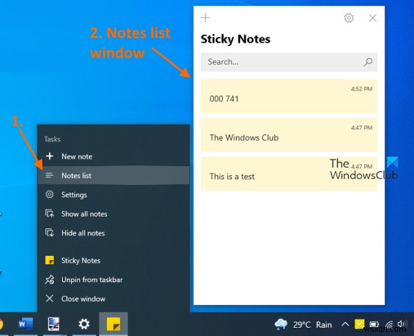 แก้ไขไอคอน Sticky Notes บนทาสก์บาร์ไม่ได้รวมอยู่ใน Windows 10 