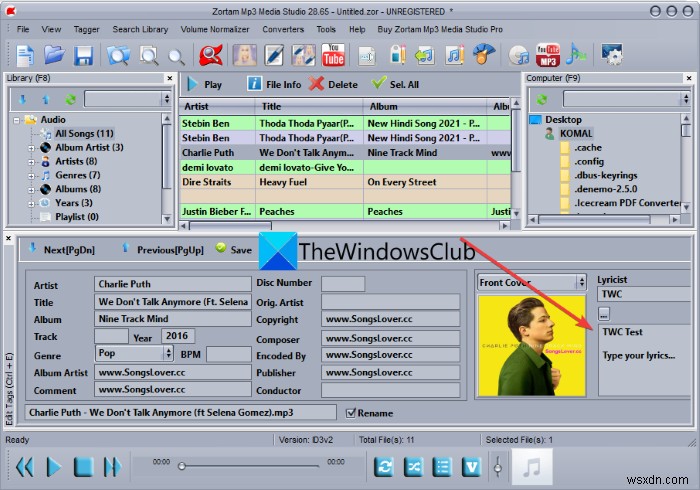วิธีเพิ่มและฝังเนื้อเพลงลงในไฟล์ MP3 ใน Windows 11/10 