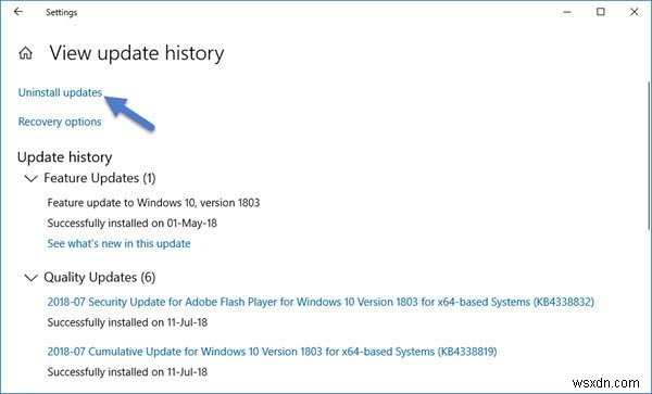 วิธีถอนการติดตั้ง Windows Updates ใน Windows 11/10 