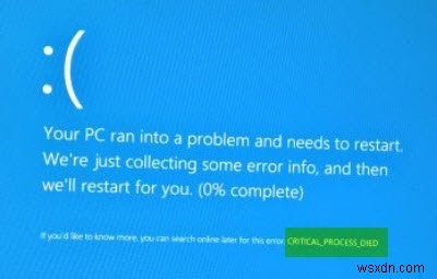 รายการทั้งหมดของ Windows Blue Screen หรือ Bug Check Stop Error Codes 