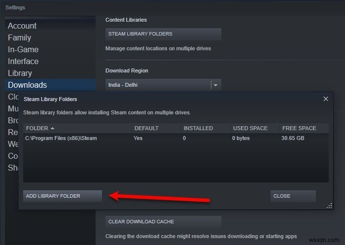 แก้ไขโฟลเดอร์ไลบรารี Steam ใหม่ต้องเขียนได้ผิดพลาด 