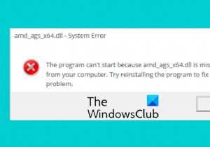 วิธีแก้ไขข้อผิดพลาดที่ขาดหายไป amd_ags_x64.dll ใน Windows 11/10 