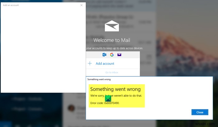 แก้ไขข้อผิดพลาด 0x80070490 เมื่อพยายามเพิ่มบัญชีในแอป Mail ใน Windows 11/10 