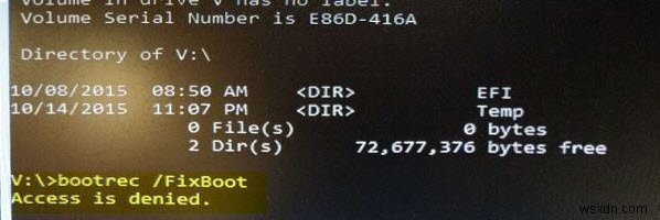 FIX bootrec /FixBoot Access ถูกปฏิเสธข้อผิดพลาดใน Windows 11/10 