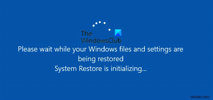 การคืนค่าระบบค้างหรือวางสายใน Windows 11/10 