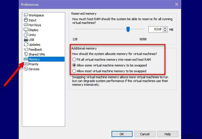 มีหน่วยความจำกายภาพไม่เพียงพอ VMware error 
