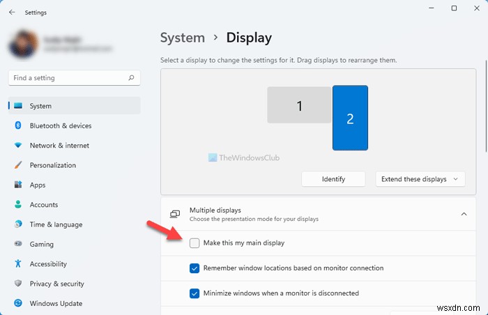 วิธีเปลี่ยนจอภาพหลักและรองใน Windows 11/10 