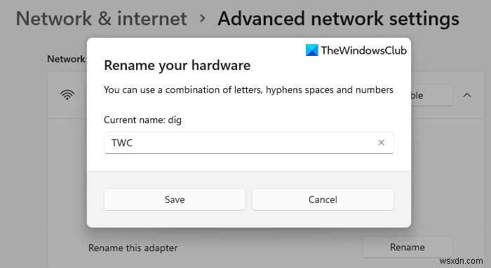 วิธีเปลี่ยนชื่ออะแดปเตอร์เครือข่าย WiFi บน Windows 11 