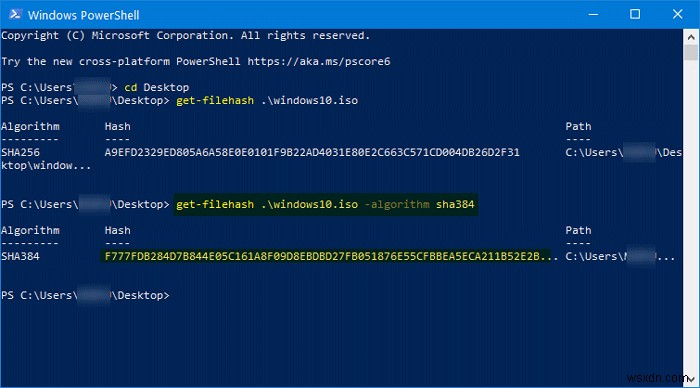 วิธีตรวจสอบแฮชไฟล์ ISO ของ Windows โดยใช้ PowerShell ใน Windows 11/10 