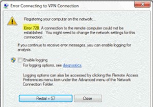 ข้อผิดพลาด VPN 720 – เกิดข้อผิดพลาดในการเชื่อมต่อกับการเชื่อมต่อ VPN 
