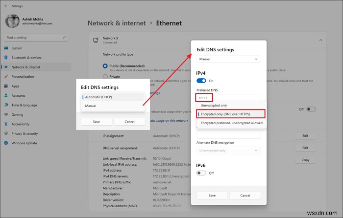 วิธีใช้ DNS ผ่านคุณสมบัติความเป็นส่วนตัว HTTPS ใน Windows 11 