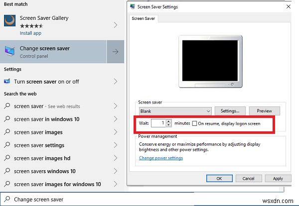 วิธีเปลี่ยนการตั้งค่าการหมดเวลาของสกรีนเซฟเวอร์ใน Windows 11/10 