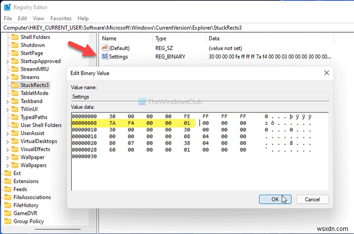 วิธีย้ายแถบงานไปที่ด้านบนสุดของ Windows 11 โดยใช้ Registry Editor 